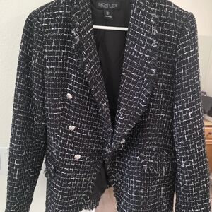 Rachel Zoe Black and White Tweed Jacket